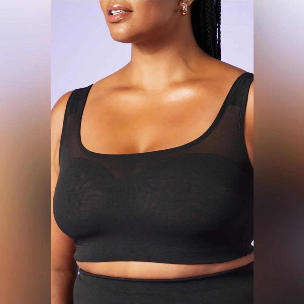 Yitty Black Sheer Mesh Me Something Bralette bra Women's Size 1X